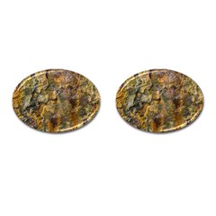 Rusty Orange Abstract Surface Cufflinks (oval) by dflcprintsclothing