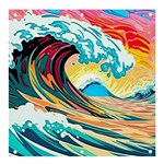 Ai Generated Waves Ocean Sea Tsunami Nautical Arts Banner and Sign 4  x 4  Front