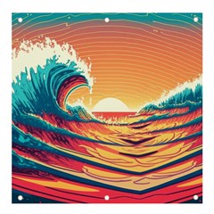 Ai Generated Waves Ocean Sea Tsunami Nautical Art Nature Banner And Sign 4  X 4  by Ravend