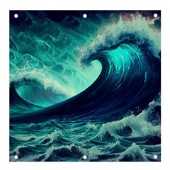 Ai Generated Waves Ocean Sea Tsunami Nautical Fantasy Banner And Sign 4  X 4  by Ravend