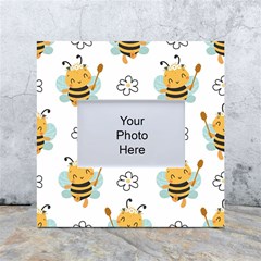 Art Bee Pattern Design Wallpaper Background White Box Photo Frame 4  X 6  by Ravend