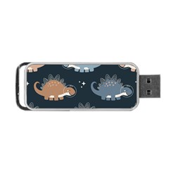 Dino Art Pattern Design Wallpaper Background Portable Usb Flash (one Side) by Ravend