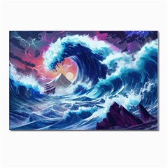 Storm Tsunami Waves Ocean Sea Nautical Nature Postcards 5  X 7  (pkg Of 10) by Ravend