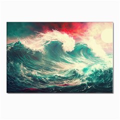 Storm Tsunami Waves Ocean Sea Nautical Nature Painting Postcards 5  X 7  (pkg Of 10) by Ravend