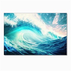 Tsunami Waves Ocean Sea Nautical Nature Water Nature Postcards 5  X 7  (pkg Of 10) by Ravend