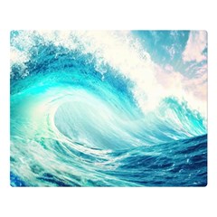 Tsunami Waves Ocean Sea Nautical Nature Water Nature Premium Plush Fleece Blanket (large) by Ravend