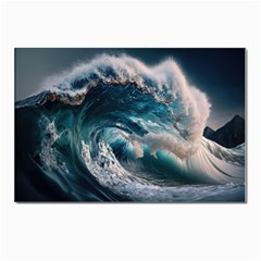 Tsunami Waves Ocean Sea Water Rough Seas 5 Postcards 5  X 7  (pkg Of 10) by Ravend