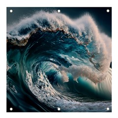 Tsunami Waves Ocean Sea Water Rough Seas 5 Banner And Sign 4  X 4  by Ravend