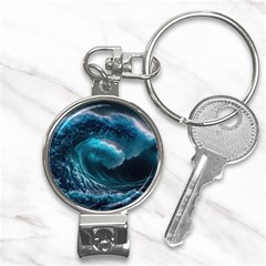 Tsunami Waves Ocean Sea Water Rough Seas 4 Nail Clippers Key Chain by Ravend