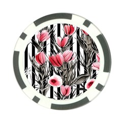 Chic Watercolor Flowers Poker Chip Card Guard by GardenOfOphir