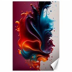 Ai Generated Swirl Splash Blaze Design Art Canvas 24  X 36  by Ravend