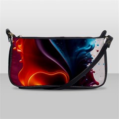 Ai Generated Swirl Splash Blaze Design Art Shoulder Clutch Bag by Ravend