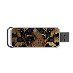 Peacock Plumage Bird Decorative Pattern Graceful Portable Usb Flash (one Side) by Ravend