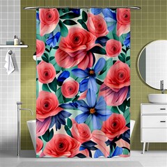 Classy Watercolor Flowers Shower Curtain 48  X 72  (small)  by GardenOfOphir