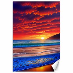 Sunset Over The Ocean Canvas 24  X 36  by GardenOfOphir