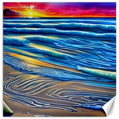 Waves Crashing On The Shore Canvas 12  X 12  by GardenOfOphir