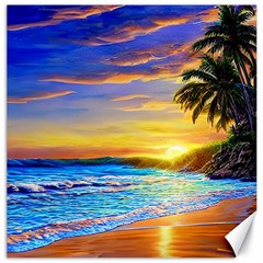 Sunrise At The Beach Canvas 16  X 16  by GardenOfOphir