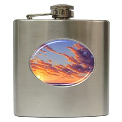 Summer Sunset Over Beach Hip Flask (6 Oz) by GardenOfOphir