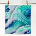 Stunning Pastel Blue Ocean Waves Face Towel Front