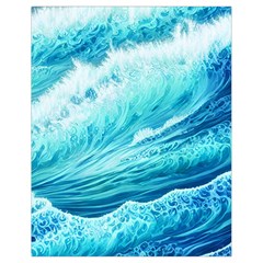 Blue Ocean Wave Watercolor Ii Drawstring Bag (small) by GardenOfOphir