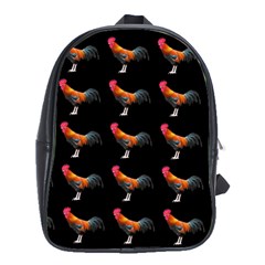 Background Pattern Chicken Fowl Cockerel Livestock School Bag (large) by Ravend