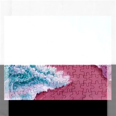 Ocean Waves In Pink Rectangular Jigsaw Puzzl by GardenOfOphir