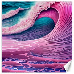 Pink Waves On The Beach Ii Canvas 12  X 12  by GardenOfOphir