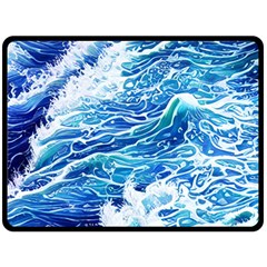 Abstract Blue Wave Fleece Blanket (large) by GardenOfOphir