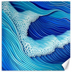 Waves Blue Ocean Canvas 12  X 12  by GardenOfOphir