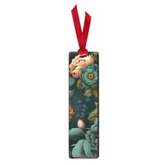 Floral Flower Blossom Turquoise Small Book Marks by Ravend