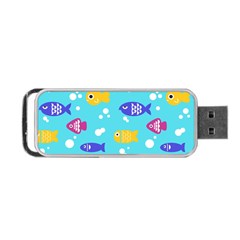 Fish Graphic Seamless Pattern Seamless Pattern Portable Usb Flash (two Sides) by Ravend