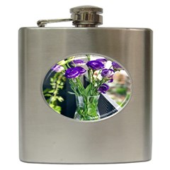 Cute Flower Wallpaper Hip Flask (6 Oz) by artworkshop