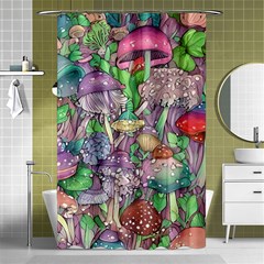 Vintage Mushroom Garden Shower Curtain 48  X 72  (small)  by GardenOfOphir