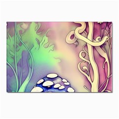 Tiny Forest Mushroom Fairy Postcard 4 x 6  (pkg Of 10) by GardenOfOphir