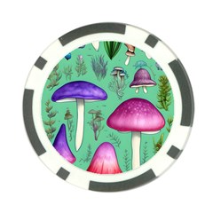 Foraging In The Mushroom Forest Poker Chip Card Guard by GardenOfOphir