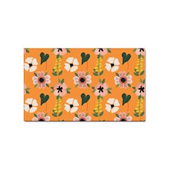 Flower Orange Pattern Floral Sticker Rectangular (100 Pack) by Dutashop