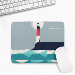 Lighthouse Ocean Nautical Sea Minimal Minimalist Small Mousepad by Pakemis