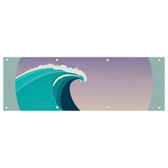 Tsunami Tidal Wave Wave Minimalist Ocean Sea 4 Banner And Sign 9  X 3  by Pakemis