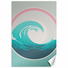 Tidal Wave Ocean Sea Tsunami Wave Minimalist Canvas 12  X 18  by Pakemis