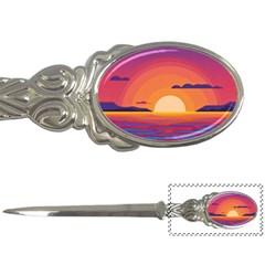 Sunset Ocean Beach Water Tropical Island Vacation Landscape Letter Opener by Pakemis