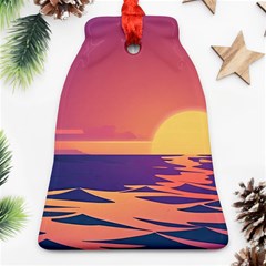 Sunset Ocean Beach Water Tropical Island Vacation Ornament (bell) by Pakemis