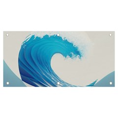 Wave Tsunami Tidal Wave Ocean Sea Water Banner And Sign 6  X 3  by Pakemis