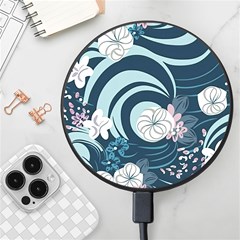 Flowers Pattern Floral Ocean Abstract Digital Art Wireless Fast Charger(black) by Pakemis