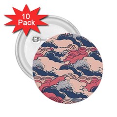 Waves Ocean Sea Water Pattern Rough Seas 2 25  Buttons (10 Pack)  by Pakemis