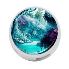 Landscape Nature Digital Art Palm Trees Paradise 4-port Usb Hub (one Side) by Pakemis