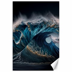 Tsunami Waves Ocean Sea Water Rough Seas 5 Canvas 24  X 36  by Pakemis