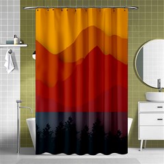 Mountain Forest Nature Scenery Art Mountains Shower Curtain 48  X 72  (small)  by Wegoenart