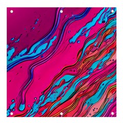 Colorful Abstract Fluid Art Banner And Sign 4  X 4  by GardenOfOphir