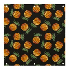 Pineapple Background Pineapple Pattern Banner And Sign 4  X 4  by Wegoenart