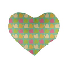 Slugs Pattern Standard 16  Premium Flano Heart Shape Cushions by GardenOfOphir